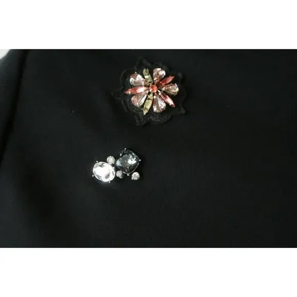 NEW, Cinq A Sept replaced beads BLACK Butterfly Emb Kylie Jacket size 4 #SJ143
